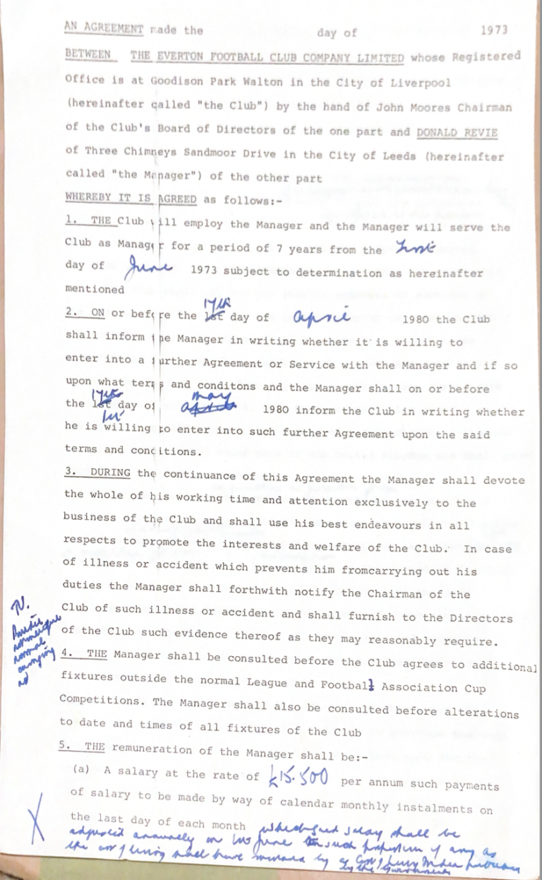 Don Revie’s Unsigned Everton Contract: A Sliding Doors Moment in Football History